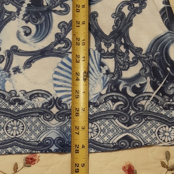 JM Collection Women's XL White And Blue Patterned Blouse - Picture 10 of 14